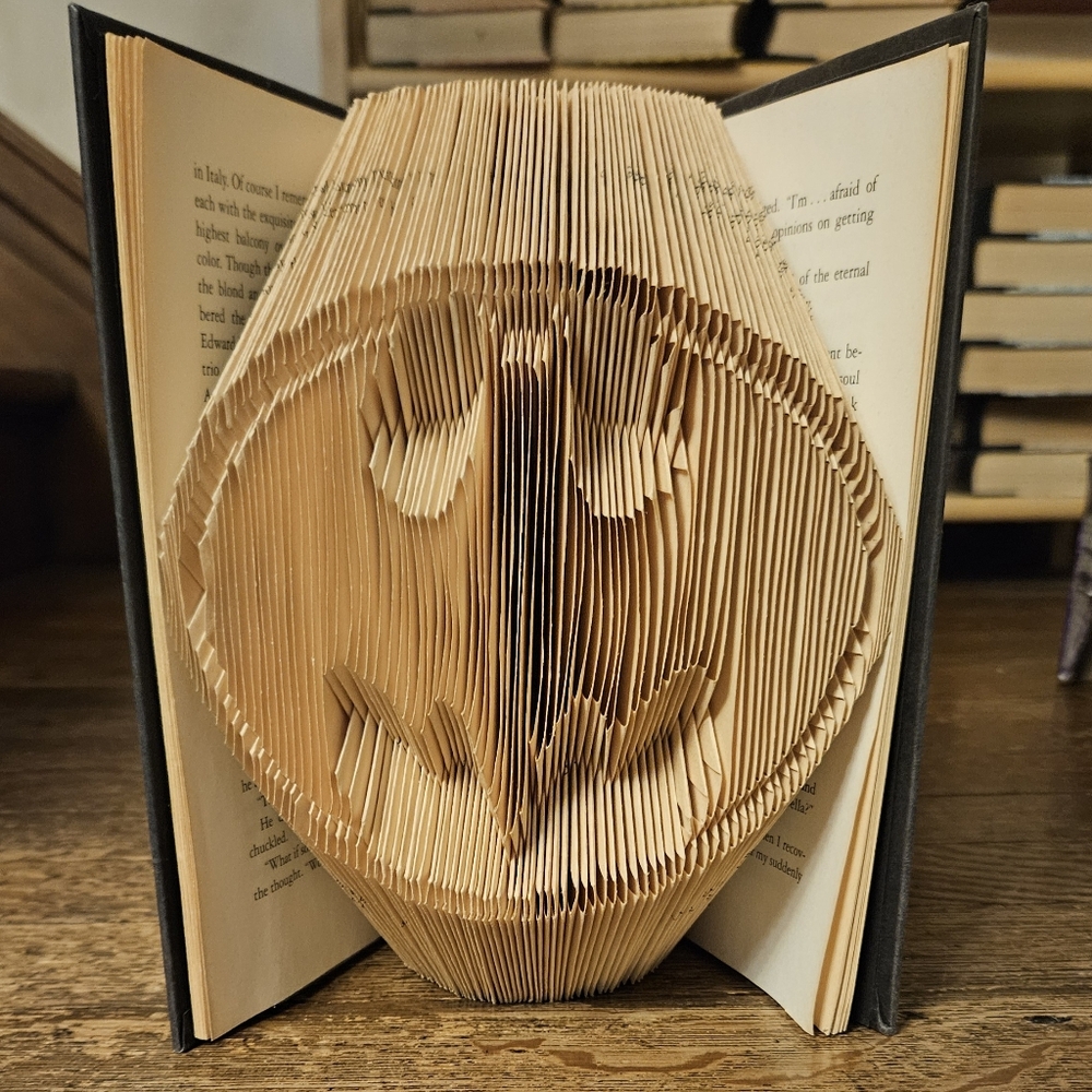 Hand Crafted Batman Folded Book Art Sculpture